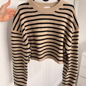 H&M Black and Tan Striped Sweater